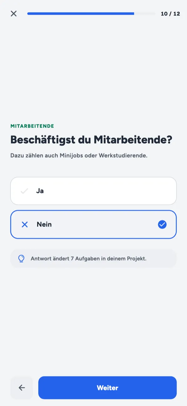 aktuator Jahres-Check Prozess-Schritt mit Button 'Jahres-Check' am Ende der jährlichen Aufgabenliste einer UG